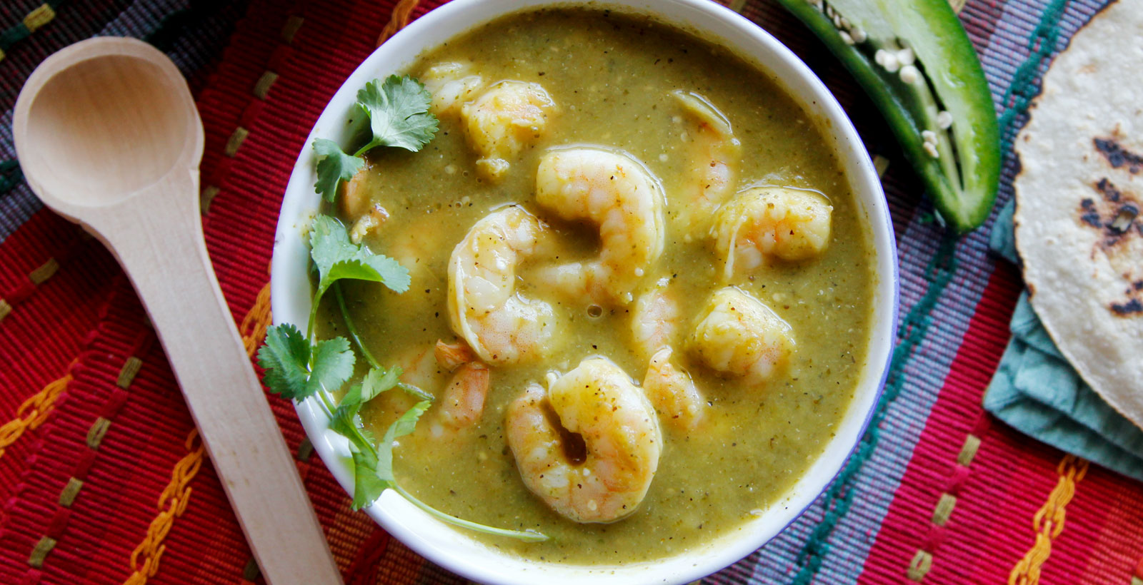 Shrimp in Roasted Green Salsa